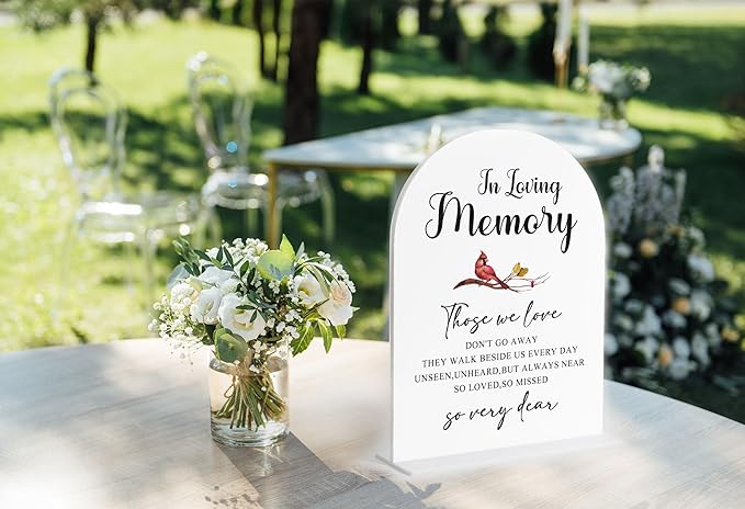 In Loving Memory Sign, White Arch Acrylic Wedding Sign, Memory Table for Ceremony and Reception Decor, Reception and Event Party, Bridal Shower Decor, Centerpiece Table Decorations Party-25