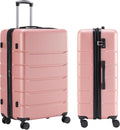 Simple Deluxe 24 Inch Expandable Hardside Carry On with Spinner Wheels & TSA Lock, ABS Hard Shell Lightweight Rolling Luggage Suitcase, Pink