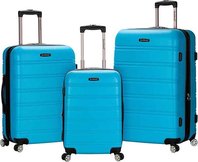 Rockland Melbourne Hardside 3 Piece Expandable Spinner Wheel Luggage Set, (20"/24"/28"), Turquoise