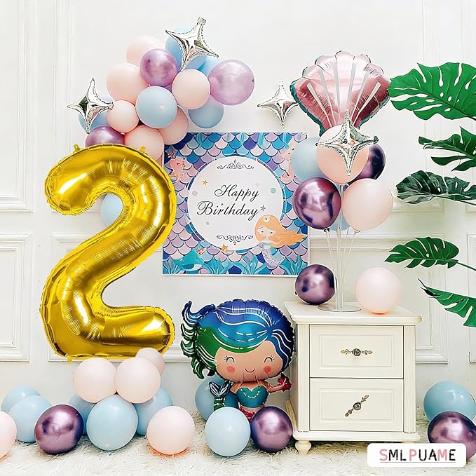 Smlpuame 40 inch Number Balloon 0-9 Gold Large Number 22 Balloons,Digital Balloons for Birthday Party Celebration Decorations Supplies, Helium Foil Number Balloons for Wedding Anniversary