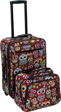 Rockland Fashion Softside Upright Luggage Set, Expandable, Owl, 2-Piece (14/19)