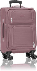 U.S. Traveler Rio Lightweight Softside Rolling Carry-on Suitcase, 4-Wheel Single, Mauve