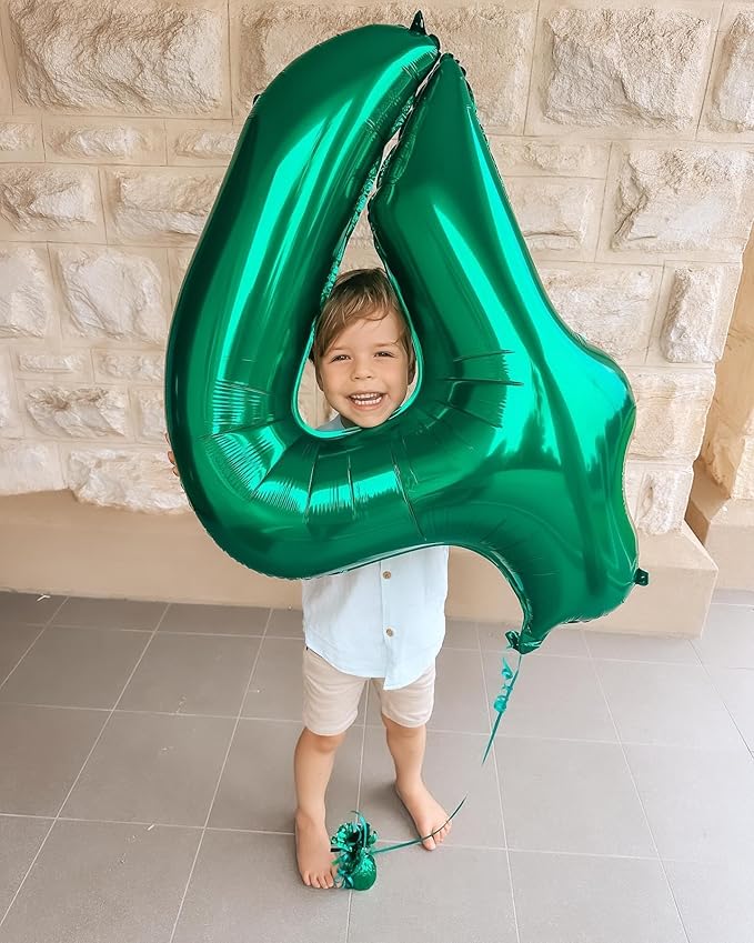 Green 4 Balloon, Number Balloons 40 Inch, 4th Green Party Decorations, Four Large Numbers for Party Decor, Number 4 Balloon, St. Patrick's Day Games Theme Birthday Decorations