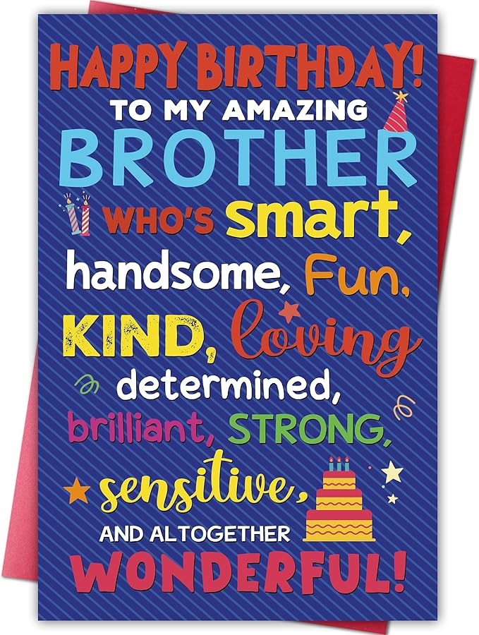 Funny Brother Birthday Card, Best Brother Greeting from Sisters or Brothers, Heartfelt Appreciative Birthday Card Gift for Him Men