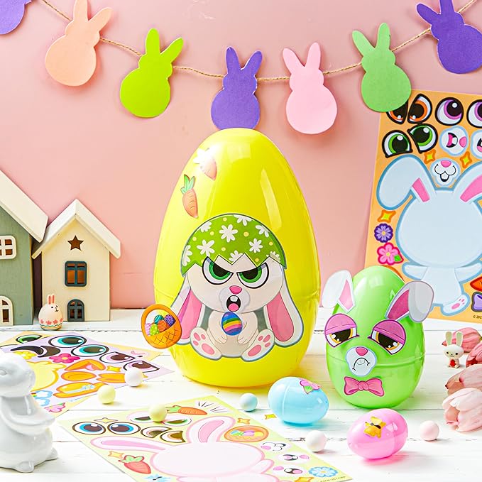 JOYIN 36 Sheet Easter Stickers Match Make a Face Stickers with Chick Bunny Sheep Egg Pattern, for Kids, Decorations for Water Bottle, Basket Stuffers,Classroom Prizes Easter Egg Hunt