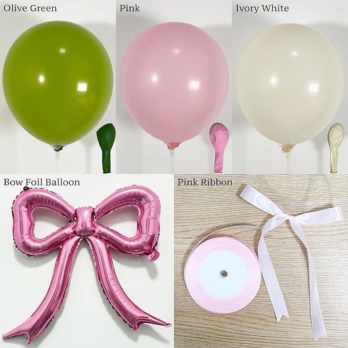 130PCS A Tiny Bit Older Balloon Arch Garland Kit with Green Pink White Bow Balloons for Cocktail Party, Margarita Theme, Martini Bachelorette Decor, A Tini Bit Older Birthday