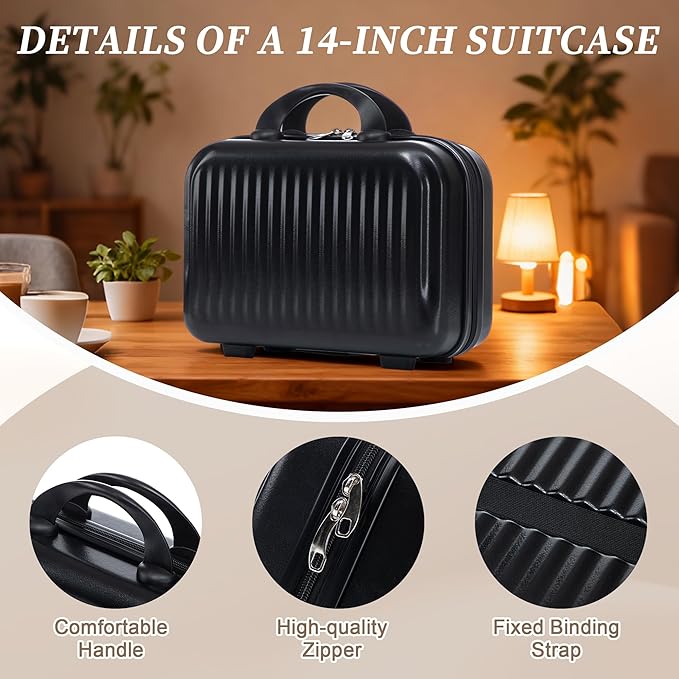 20/14 Inch Hardside Luggage, Lightweight Durable Suitcase with Spinner Wheels