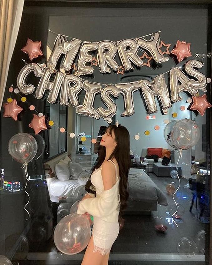 [85 PCS] 16" Silver Letter Number Balloons, Happy Birthday & 2 Sets of A-Z 0-9, Foil Mylar Aluminum Hanging Alphabet for Graduation New Year eve Birthday Party Decorations