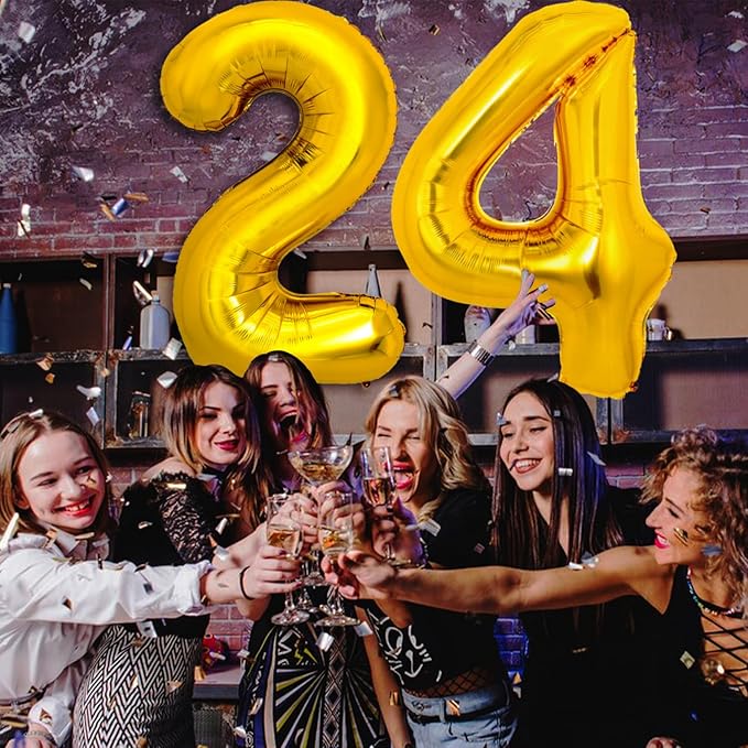 40 Inch Gold Large Numbers Balloons 0-9 Giant Jumbo Number 4 Digit 4 Helium Balloons, Big Foil Mylar Number Balloons for Boys Girls Kids Women Birthday Party Anniversary Supplies Decorations