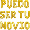 2 Set 30Pcs Gold PUEDO SER TU NOVIO Letter Balloons 16in Balloon Foil Letter Decorations Party Decor Gold Letter Balloons PUEDO SER TU NOVIO Party Supplies