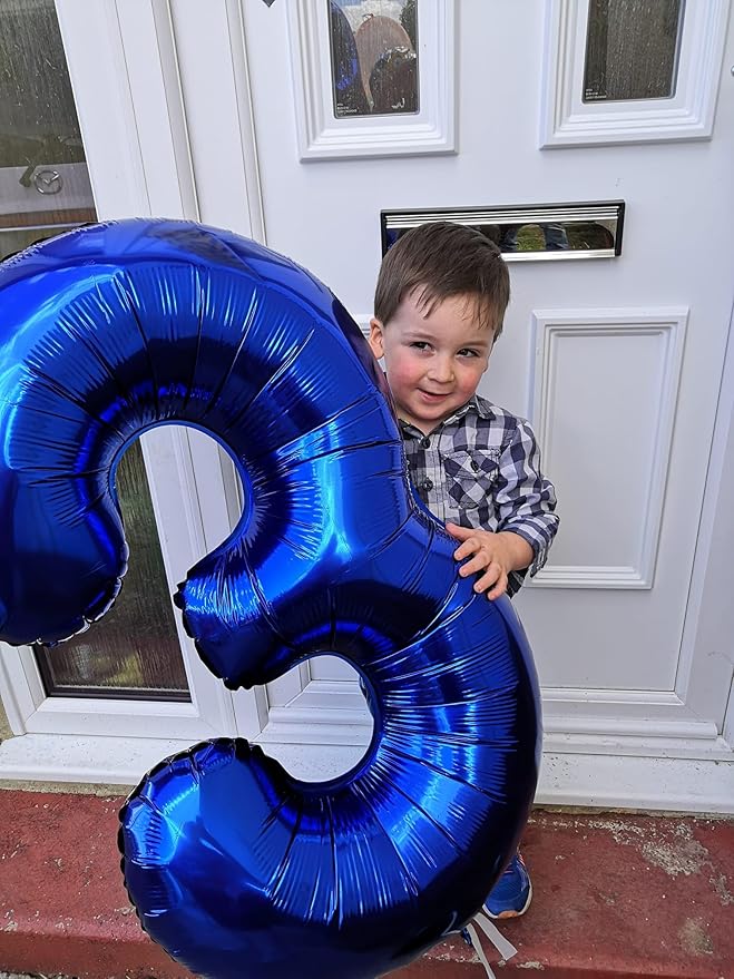 Night Blue Number 2 Balloon 40 Inch, 2 Balloon Number, 2nd Birthday Decorations for Baby Girls Boys Toddlers
