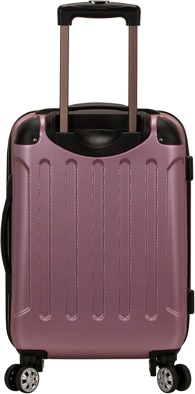 Rockland London Hardside 2 Piece Spinner Wheel Luggage Set, Carry-On 20" and Tote 14", Pink