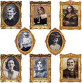 ECGER Halloween Decorations Indoor, Haunted Scary Decor - 3D Changing Face Pictures, Vintage Moving Wall Portraits Frame, For Horror Spooky Party Mansion Castle House Home Decoration(8 Pieces)