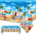 HAKOTI 3Pcs Summer Beach Tablecloths - Beach Theme Table Covers Hawaiian Birthday Theme Table Decoration for Summer Pool Surf Party Decorations