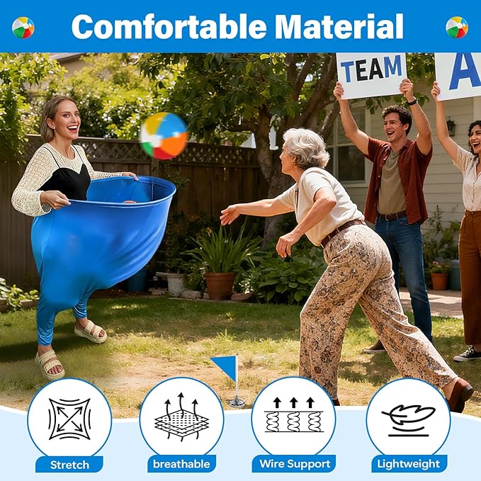 Granny Pants Yard Game for Adults (40 in * 31.5 in),2Pcs Granny Pants Outdoor Games with 10 Bouncy Balls,2 Pumps & Flags, Granny Pants Game for Valentine Easter Carnival Party Gatherings(Large)