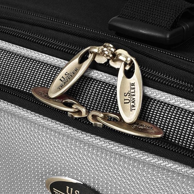 U.S. Traveler New Yorker Lightweight Expandable Rolling Luggage, Gray, 4-Piece Set
