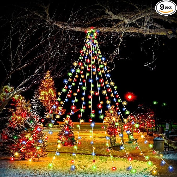 Christmas Decorations 320 LED Star String Lights Christmas Star Tree Lights for Xmas Party Wedding Patio New Year Holiday