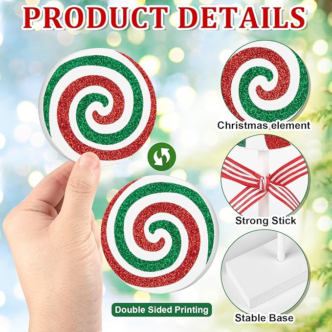 3 Pieces Christmas Table Decorations Wood Candy Set, Red and Green Christmas Tiered Tray Decor,Rustic Candy Table Decorations for Home Tables (Red and Green)