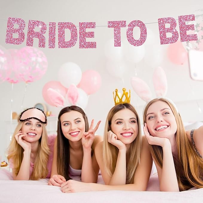 BEISHIDA 116 PCS A-Z DIY Letter Banner Kit Make Your Own Banner Glitter Pink Including 111 Letters and Numbers 3 Rope and 2 Threading Device,Customized for Birthday Graduation Wedding Party Decor