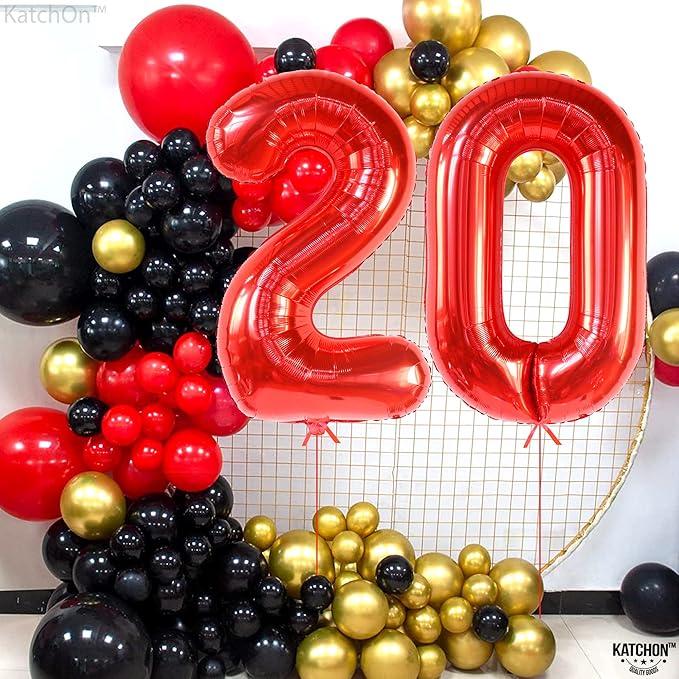 Giant, Red 0 Balloon Number - 40 Inch | 0 Digit balloon, Red Party Decorations | Red Zero Balloon, Number 0 balloons For Turning red Happy Birthday Decorations