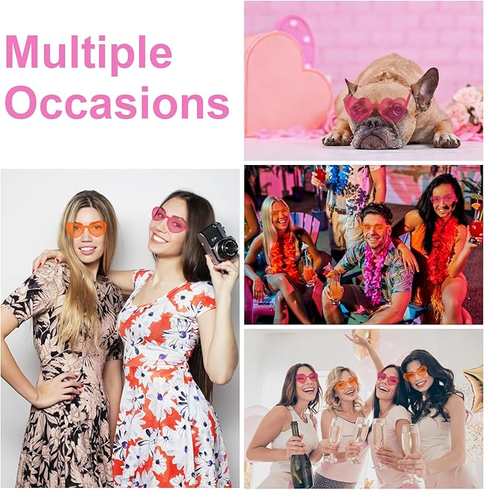 Heart Sunglasses 12/18/24 Pcs Heart Shaped Glasses for Women Cute Funny Party Glasses Party Favors Accessories