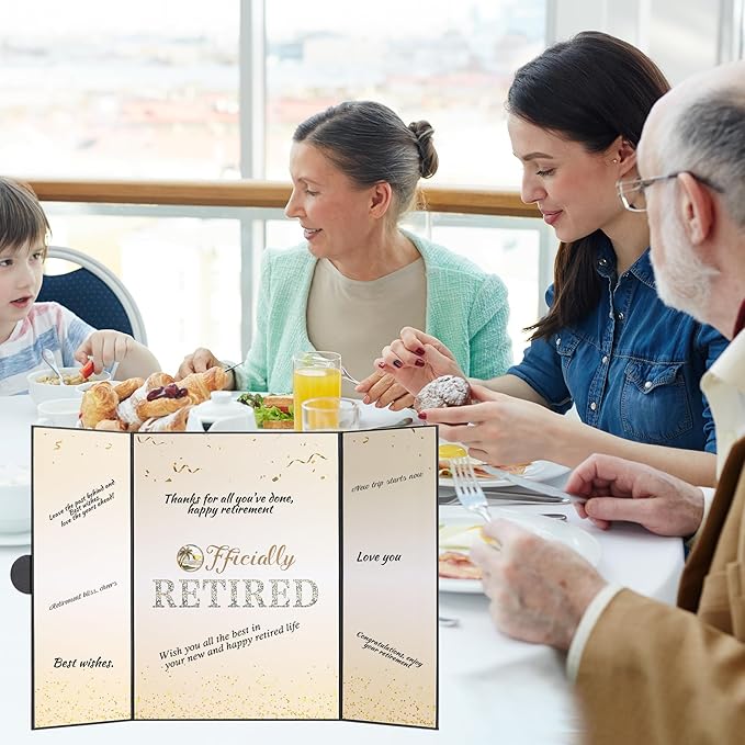 Retirement Party Decorations Large Retird Card Signing Black Gold Happy Retirement Guest Book Creative retirement Card for Men Women