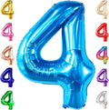KatchOn, Big Blue Number 4 Balloons - 40 Inch | Blue 4th Birthday Balloons Boy, Fourth Birthday Balloon | 4th Birthday Decorations For Boys | 4 Year Old Balloon for Shark 4th birthday Decorations