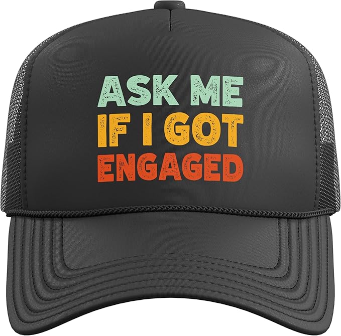 Engagement Announcement Wedding Retro Trucker Hat with Adjustable Mesh Back