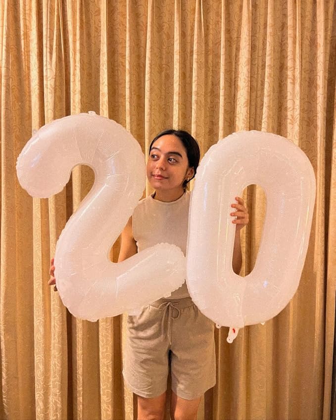 White Number 0 Balloon 40 Inch, 0 Balloon Numberfor 10th 20th 30th 40th 50th 60th Birthday Decorations, White Party Supplies for Men Women