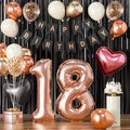 18th Birthday Decorations for Women - Rose Gold, Black and Hot Pink Party Supplies Set with Happy 18th Banner, Number 18 Balloons and Foil Fringe Curtains - 18 Year Old Celebration Kit