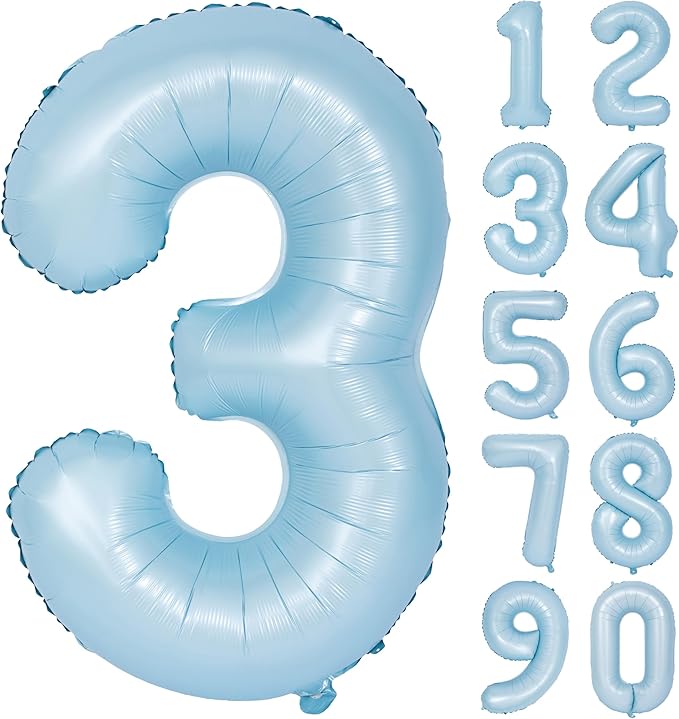 40 In Matte Blue Number Balloons Helium Foil Mylar Balloon Birthday Party banquet Decoration Digital 3