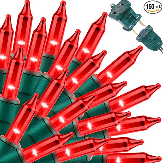LAMPHOME Red Valentines Day Decor Lights,150 Count 31.9FT Mini Valentine's Lights,Red Christmas String Fairy Lights Outdoor Indoor Plug in for Room Party Wedding Tree Valentines Day Decorations
