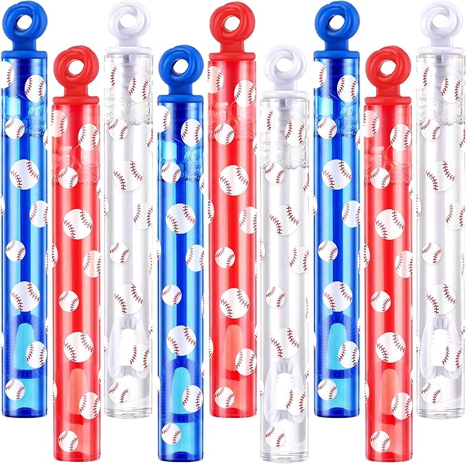 32 Pcs Baseball Bubble Wands Baseball Themed Party Favors for Adult Outdoor Summer Activity Birthday Gifts Carnival Goody Bag Stuffers Wedding Supplies