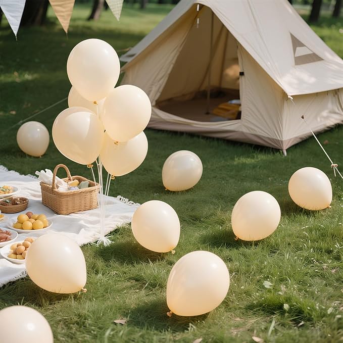 Cream Balloons 160 Pack 5 inch Latex Party Neutral Round Beige Sand White Balloons for Birthday Wedding Baby Shower Gender Reveal Party Decoration