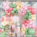 Nutcracker Christmas Fairy Balloon Garland Arch Kit, Sage Green and Pink Balloon, Green White Blush Pink Latex Balloons for Christmas Candyland Easter Floral Wedding Birthday Party Decor