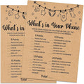 Baby Shower Game, What's in Your Phone, 30 Game Cards Included, Kraft