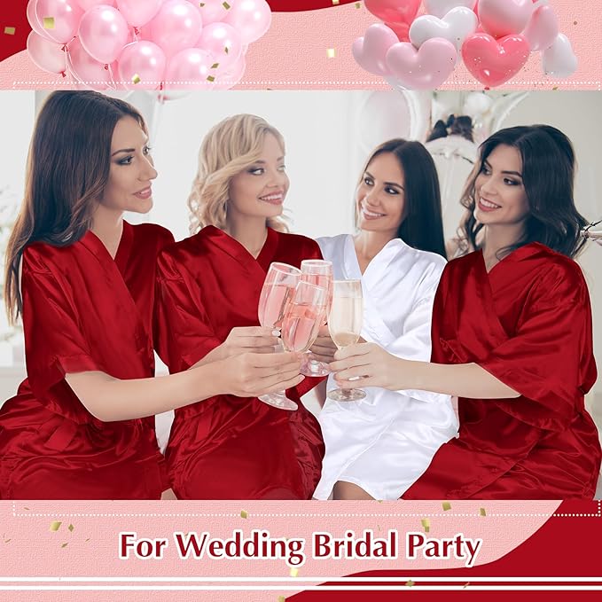 Panitay 42 Pcs Bridal Robes Sets Bride Robes Bridesmaids Proposal Gift Heart Sunglasses Champagne Flutes for Wedding Party