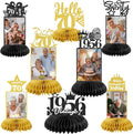 8Pcs 70th Birthday Decoration for Men Women Happy 70th Birthday Honeycomb Centerpieces 70th Birthday Table Decorations Black and Gold Cheers to 70 Years Decor Birthday Party Favors