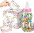 Glenmal 52 Pcs Pink Elephant Theme Baby Shower Games Gift Sets Large Baby Bottle for Shower Game Guess How Many Candies Decorations for Gender Reveal