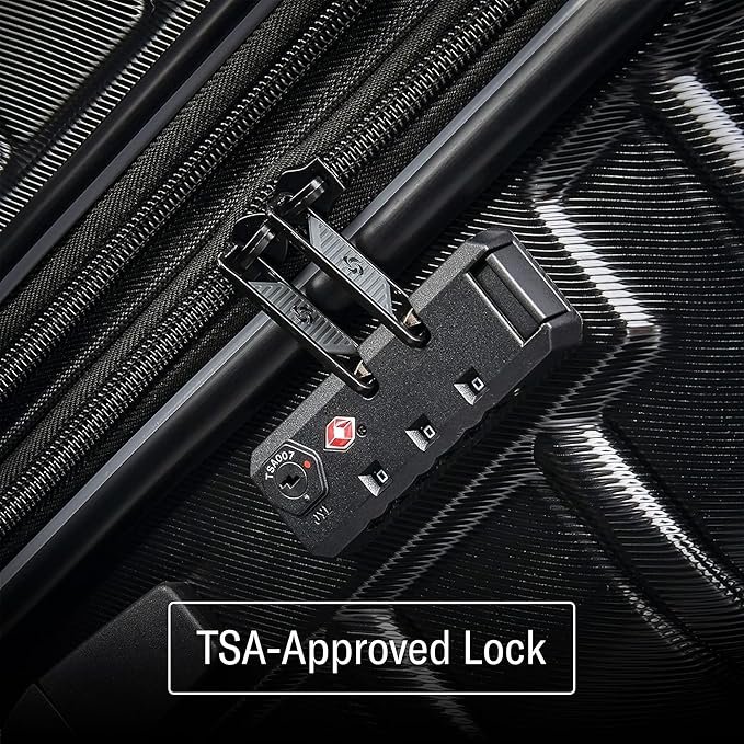 Samsonite Omni 2 Hardside 3 Piece Set - Includes Global Carry-On, Medium, & Large Checked Suitcases - 360° Dual Spinner Wheels - Integrated TSA Lock & Expansion - Amazon Exclusive - Midnight Black