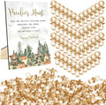 Whaline 51 Pcs Woodland Animals Pacifier Hunt Baby Shower Game Include Wooden Sign 50 Brown Plastic Pacifier for Gender Reveal Party Favor Gift Supplies