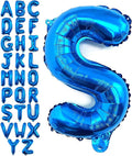 Lovoir 40 Inch Large Blue Letter S Balloons Big Size Jumbo Mylar Foil Helium Balloon for Birthday Party Celebration Decorations Alphabet Blue S