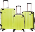 Rockland London Hardside Spinner Wheel Luggage, Lime, 3-Piece Set (20/24/28)