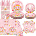 KEFAN Bunny Birthday Party Decorations, Rabbit Theme Party Tableware Supplies including Plates, Cups, Napkins, Tablecloth (40)