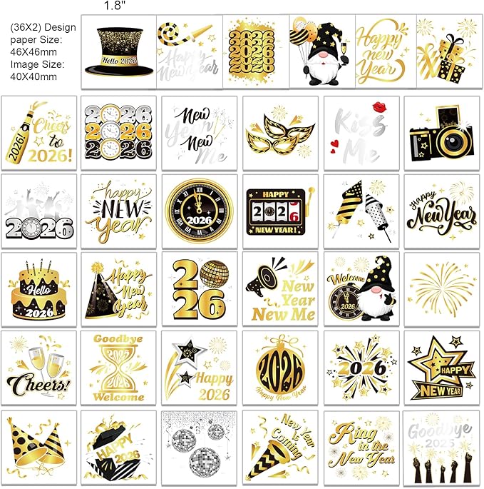 HOWAF New Year Eve Party Supplies 2026, Black Gold Silver Happy New Year 2026 Cone Hats New Years Eve Hats 2026 Glasses Party Blowouts Tattoos Bead Necklaces NYE Party Favors 2026 Decorations
