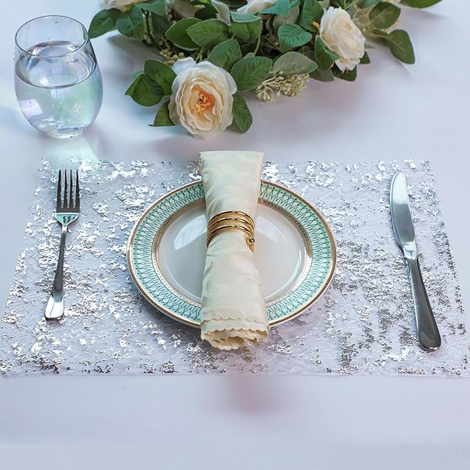 Snowkingdom Silver Table Runner, Sequin Glitter Foil Metallic Mesh Runner Roll 11 Inch x 49 Feet, Silver Table Decorations Centrepiece for Wedding Birthday Party Christmas Baby Shower