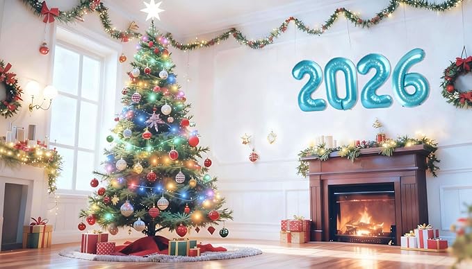 40 Inch Pearlescent Blue 2026 Balloon Numbers,2026 Pearlescent Blue New Years Eve Party Supplies,2026 Balloons Decorations for Happy New Year,Graduation Parties