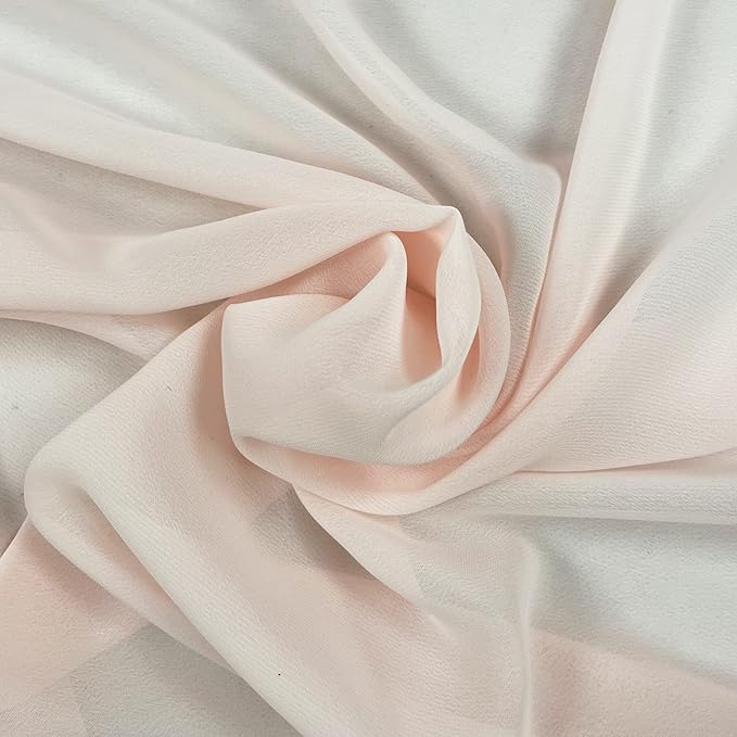 EHLDekol Sheer Chiffon Backdrop Curtains 10ft x 10ft(5ft x 2Panels)， Chiffon Fabric Drapes for Wedding, Long Sheer Curtain for Living Room, Arch Party Stage Decoration (Blush Pink, 120 x 120 Inch)