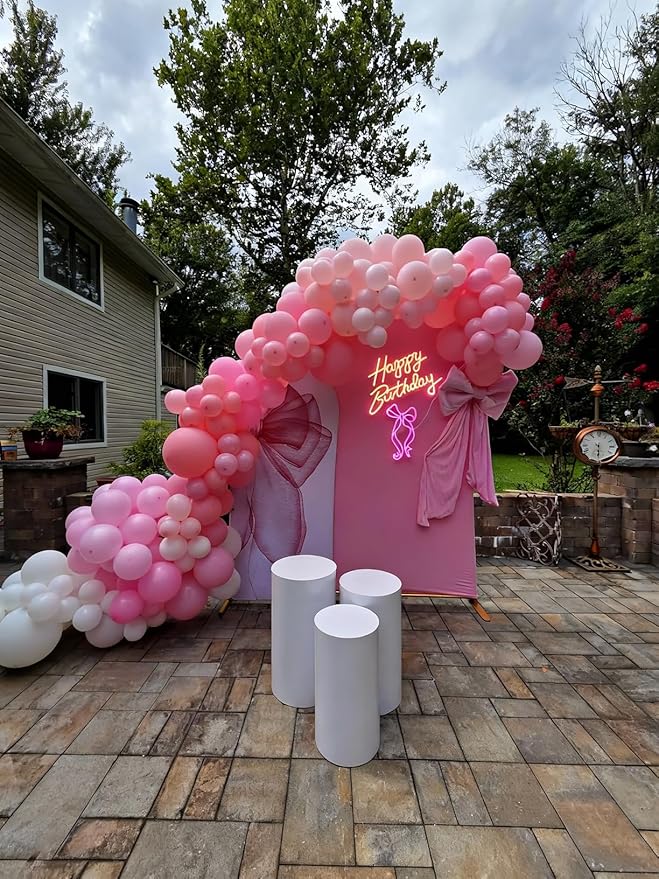 Pink and White Balloons, 60Pcs 12 Inch Dusty Pink Pastel Light Pink Sand White Balloons for Baby Shower Wedding Bridal Shower Birthday Party Decorations