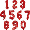 16 Inch Foil Mylar Number Balloons 0-9 for Party Decoration (Red)